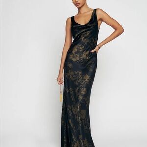 Reformation Annabelle Silk Dress - Night Garden